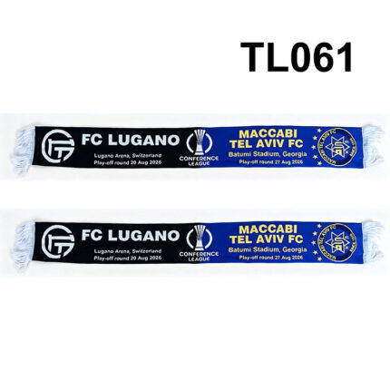 2026-27 UEFA Conference League Play-off Round Maccabi Tel Aviv FC VS FC Lugano Scarf TL061